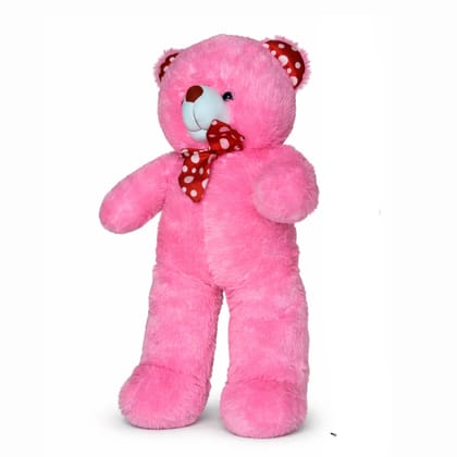 Saadhya Toys Pink Snuggle Charm Teddy – 60 cm Premium Soft Pink Teddy Bear with Polka Bow for Gifting, Kids &amp; Home Décor