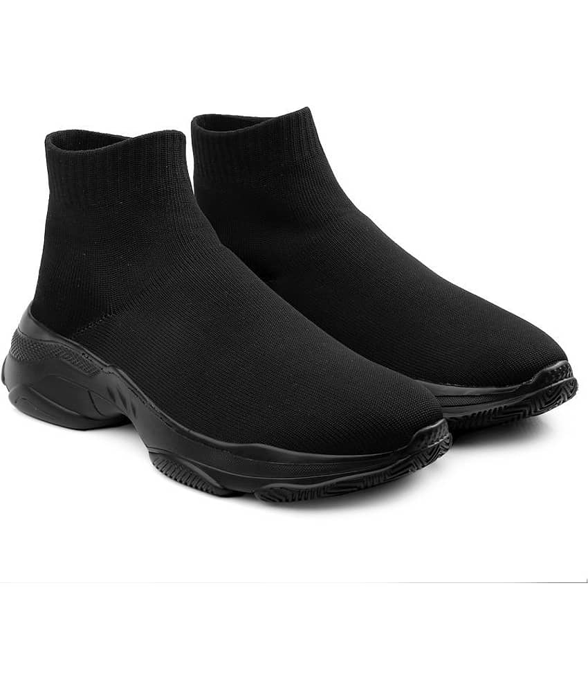 BXXY Long Socks Shoes Black Running Shoes