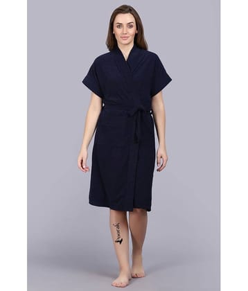 Poorak Blue Free Size Bathrobe ( Pack of 1 )