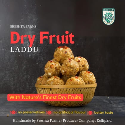 Sreshta Farms Handmade Dry Fruit Laddu with Jaggery & Ghee Sreshta Farms Handmade Dry Fruit Laddu with Jaggery & Ghee