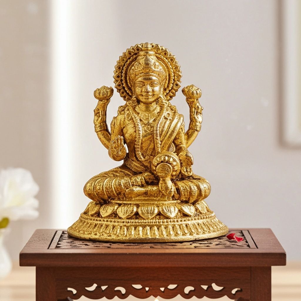 Premium Brass Laxmi Idol for Home Temple & Festive Gifting, Height : 1.5 Inch (BSMAS1872 L)