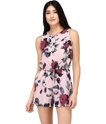 Purys Pink Polyester Jumpsuit