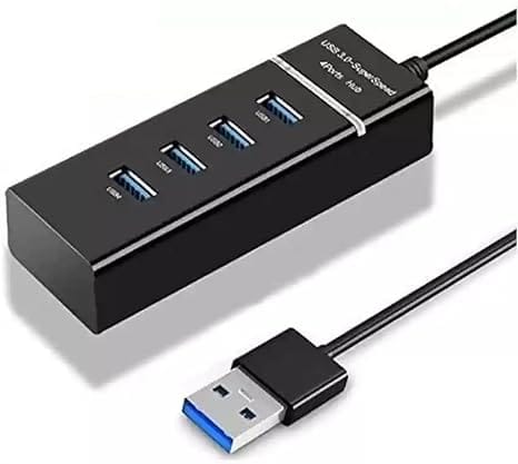 USB 3.0 Hub, 4-Port SuperSpeed Data Hub, Black