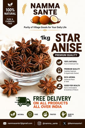 Star Anise, Biryani Flower, Chakra Phool, Anas Phool, Badian 1kg