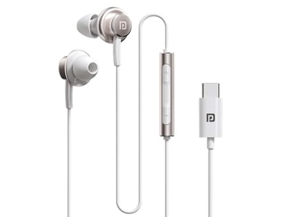 Portronics Conch Sigma 14.2mm Dynamic Driver, Unique in Ear Earbuds, In-Line Mic, All Type C Devices - White Portronics Conch Sigma 14.2mm Dynamic Driver, Unique in Ear Earbuds, In-Line Mic, All Type C Devices - White