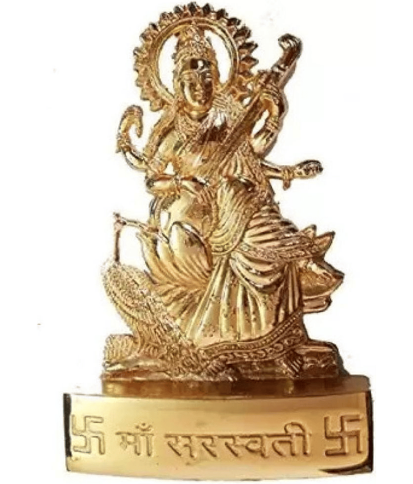DvR ClicK - Brass Goddess Saraswati 11 cm Idol