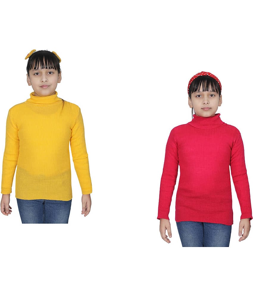 IndiWeaves Pack of 2 Girls Wollen Pullover ( Multicolor 1 )