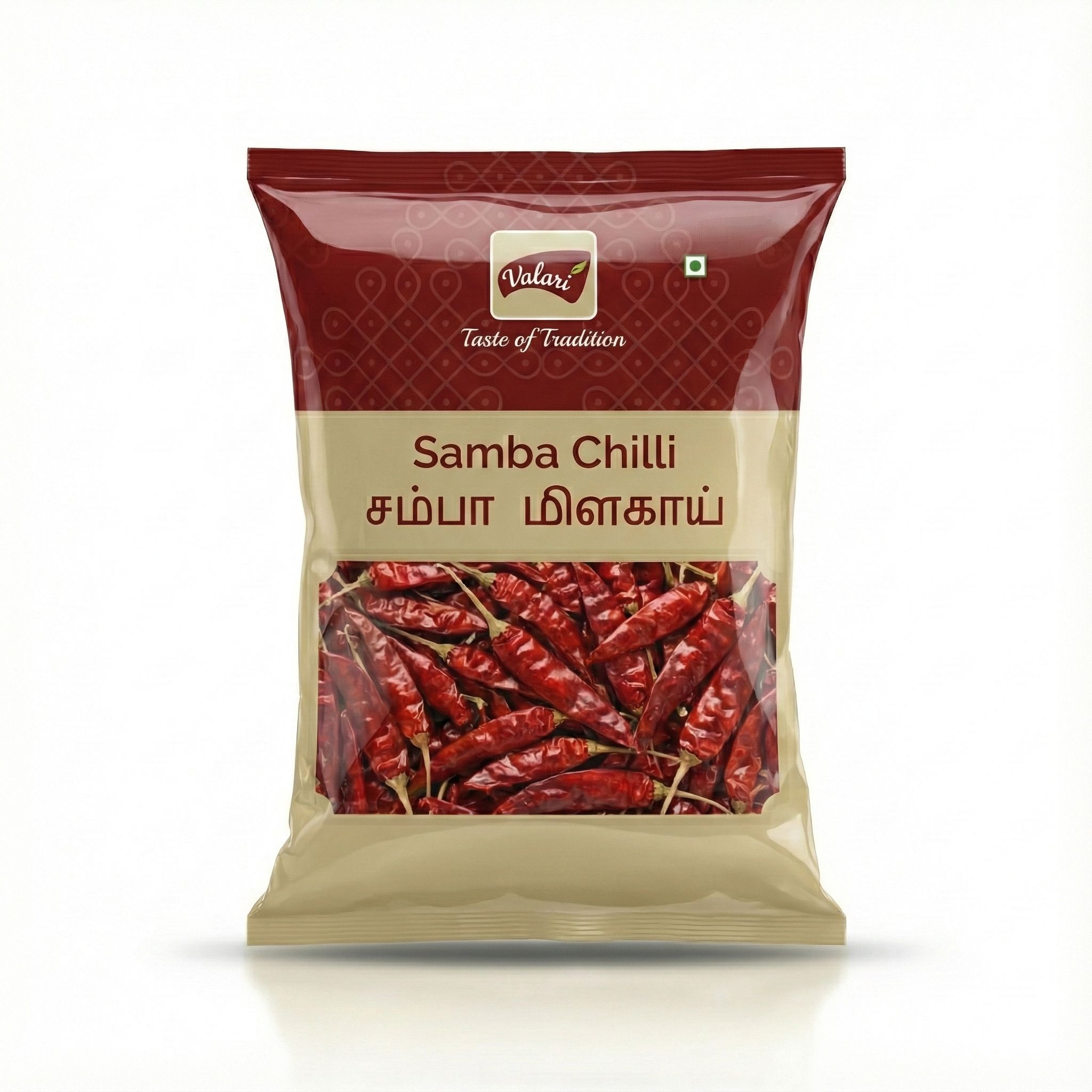 Valari Samba Chilli Whole With Stem | Natural Laal Mirch With Stem | Indian Spices | Sun-dried and Carefully Packed Red Whole Chilli