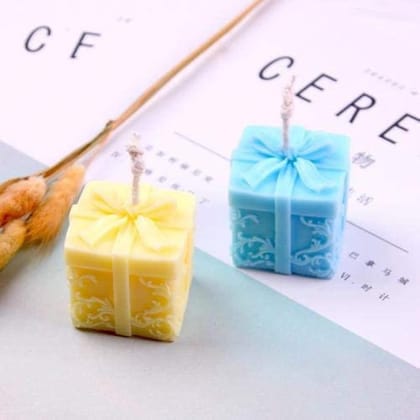 SS ENTERPRISE Organic Soy Wax Gift Shape Candle for Home Decor | Scented Aromatic Fragrance Candles | Smoke-Free Pillar Candles (Pack of 2, Blue-Yellow) SS ENTERPRISE Organic Soy Wax Gift Shape Candle for Home Decor | Scented Aromatic Fragrance Candles | Smoke-Free Pillar Candles (Pack of 2, Blue-Yellow)