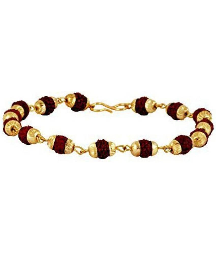 RUDRAKSHA BRACELET Golden cap Original rudraksha beads | stylish rudraksha bracelet RUDRA DIVINE self Certified