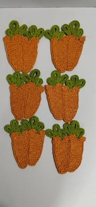 Handmade Jute Carrot Tea Coasters set 6