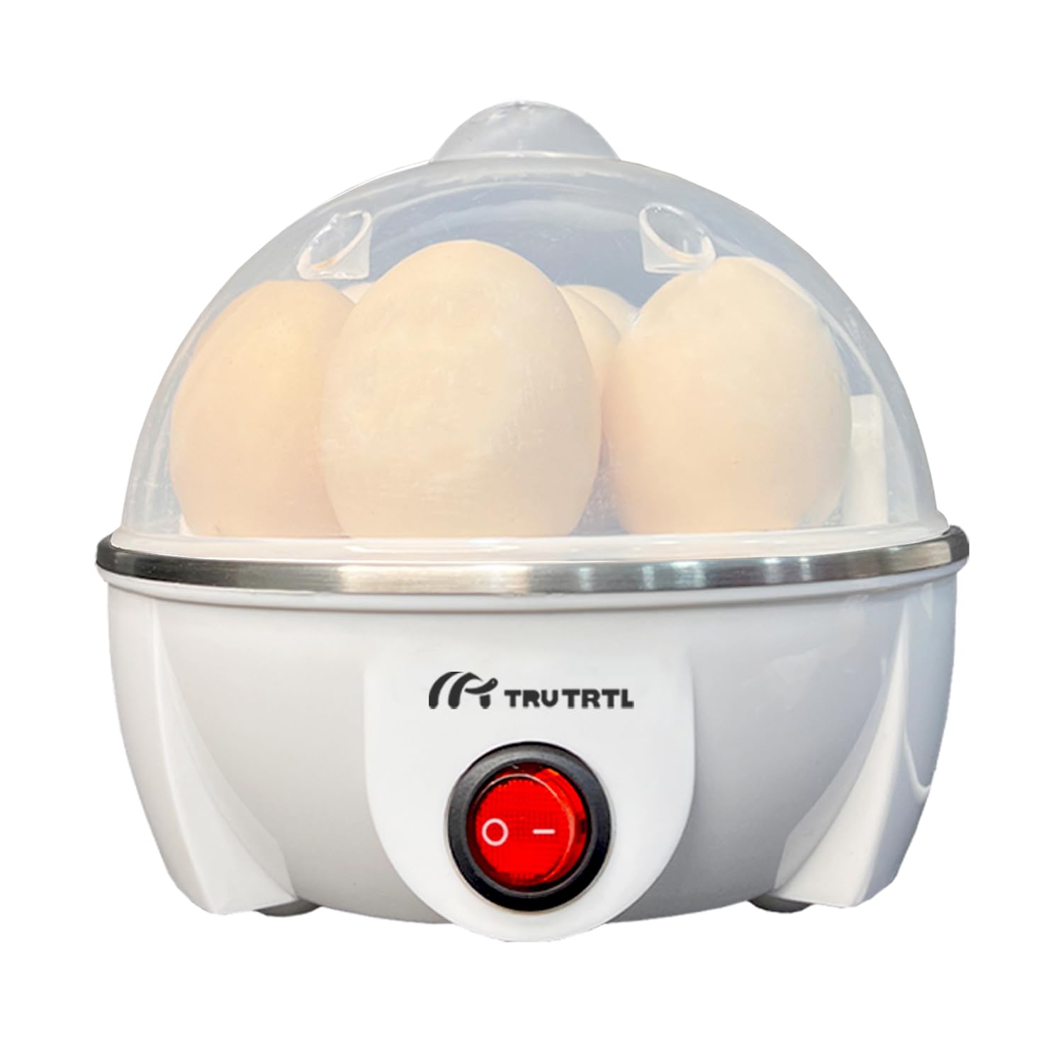truTRTL Smart Instant Egg Boiler Machine 350 Watts | Boil upto 7 Eggs (Hard, Medium, Soft) | Automatic, Overheat Protection | White| Plastic