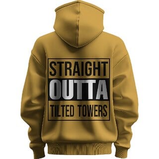 BULL CLOTHING Straight Outta Tilted Towers Mustard Hoodie  280 GSM Fleece  Comfortable Casual Wear Sweatshirt (M)