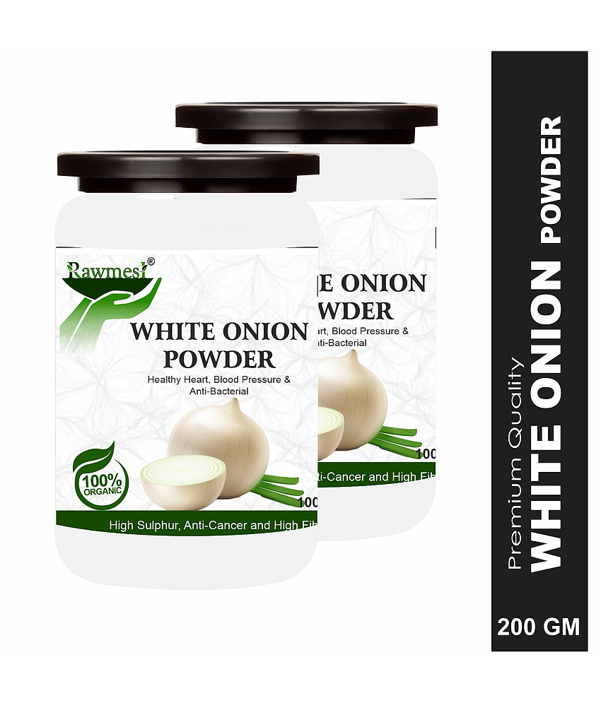 Rawmest 100% Pure White Onion For Healthy Hart Powder 200 Gm Pack of 2