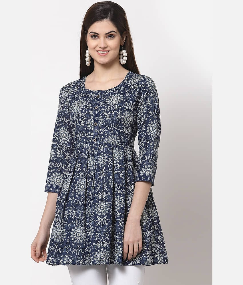 Kbz Women's Cotton Regular Top ( Blue )