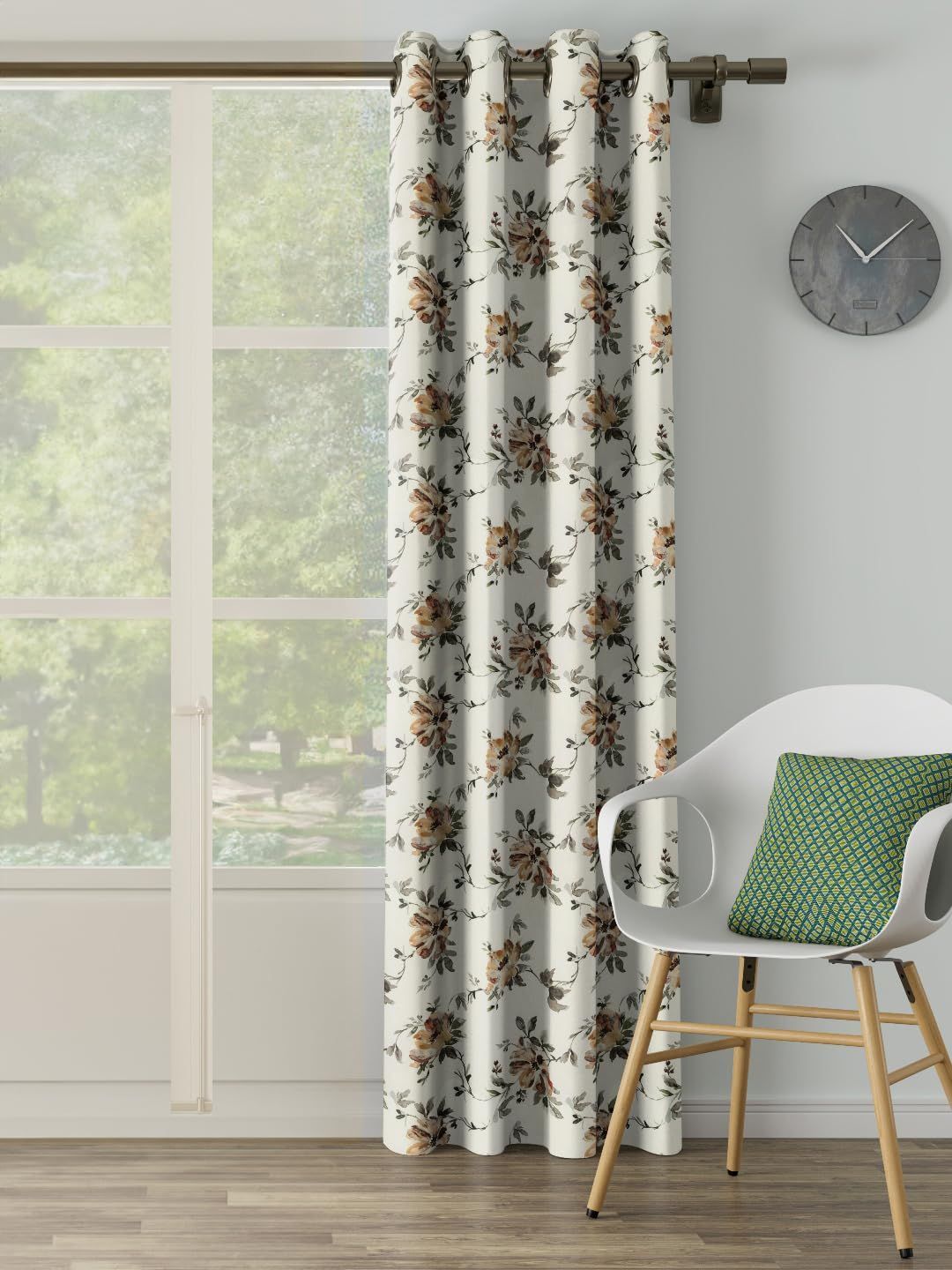 DDECOR - 100% PolyesterFloral PatternLarge Door 9 Ft|135 CM X 260 CM| - Brown