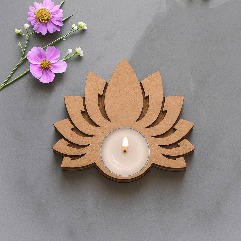 Dbeautify's DIY MDF Lotus Tea Light Candle Holder