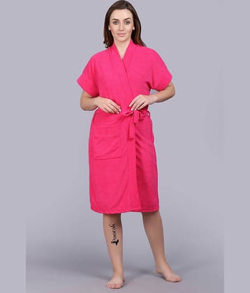 Poorak Pink Free Size Bathrobe ( Pack of 1 )