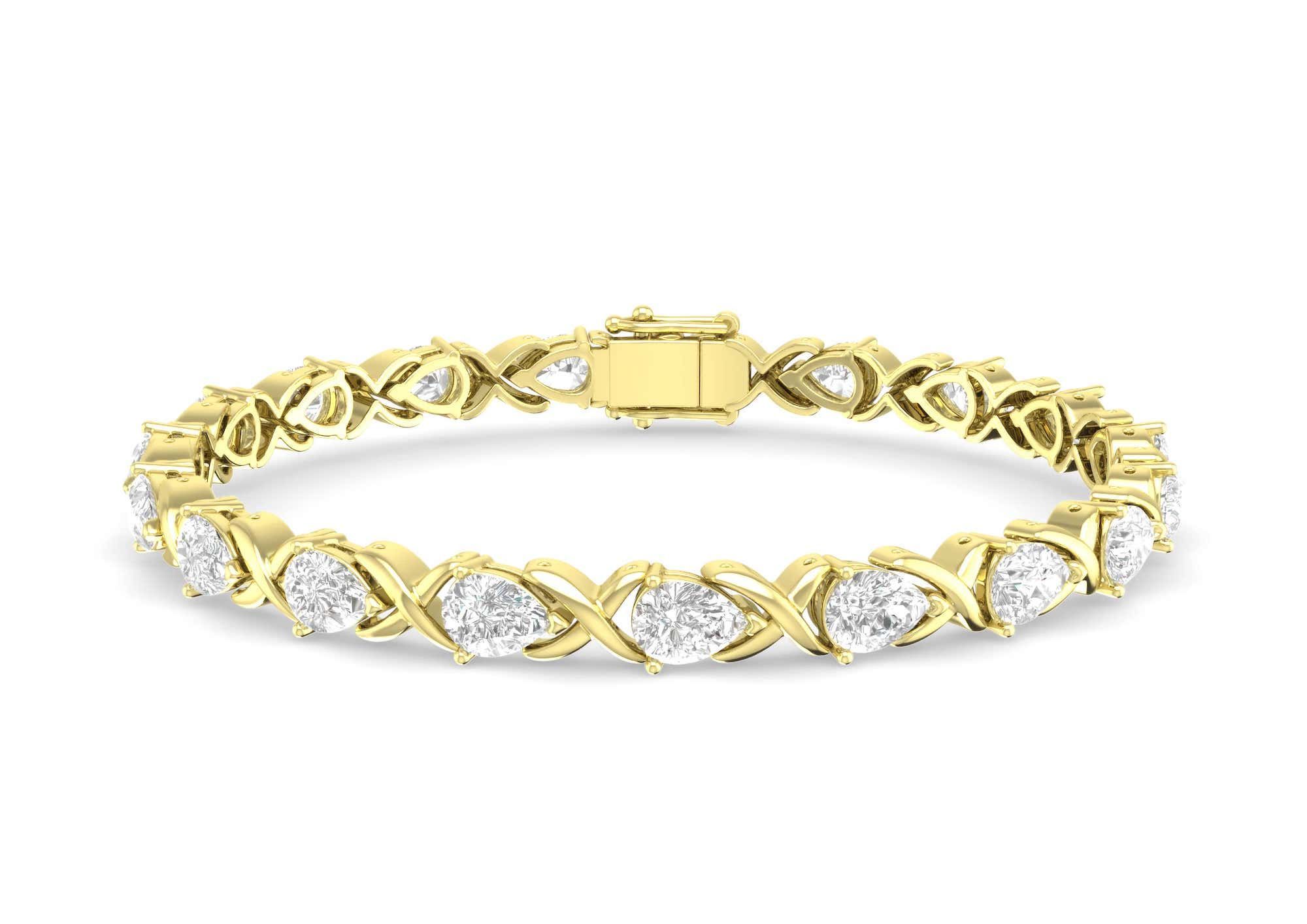 Interlinked Pear Tennis Bracelet