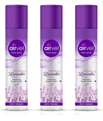 Airvel Lavender Fragrance Room Spray Air Freshener for Home, Bathroom and Car 217ml ( Pack of 3 )