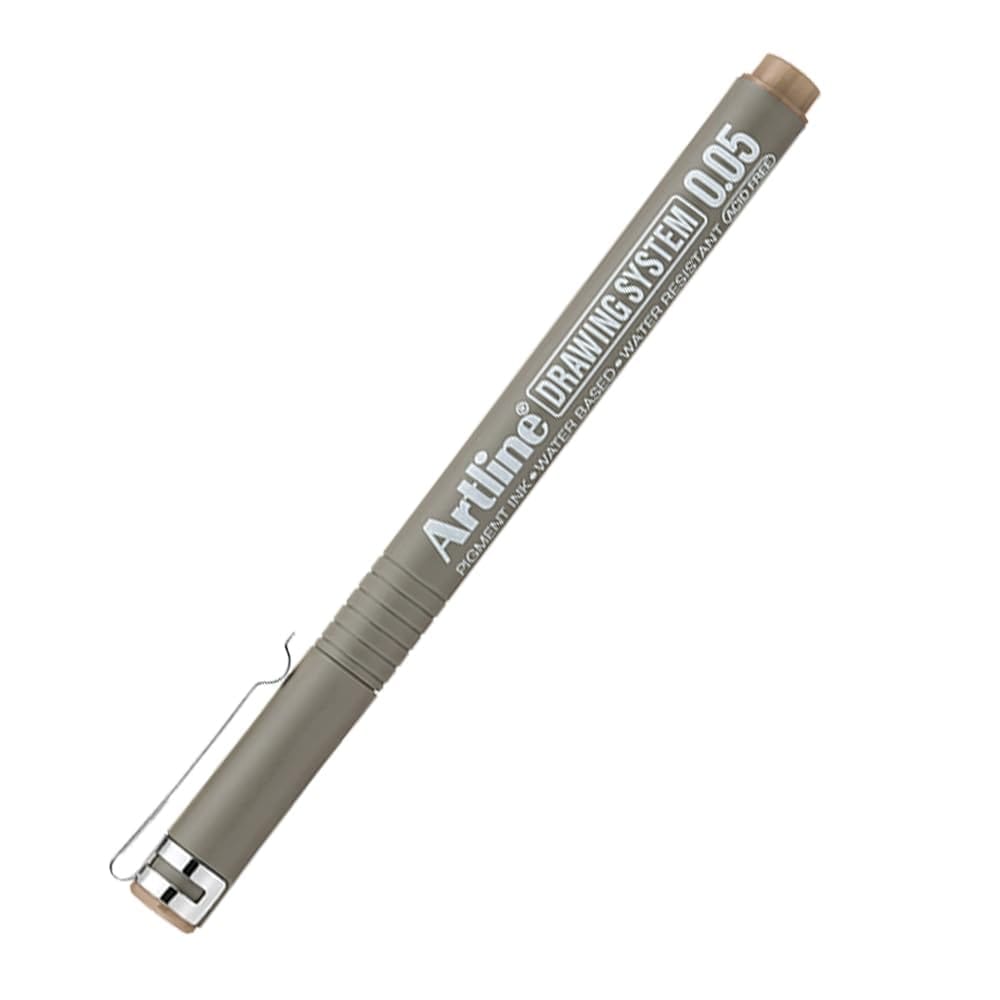 Artline Drawing System Pen 0.05 MM Marker Pale Brown Colour Pack of 12 | Explore Various Drawing Techniques for Artists & Designers