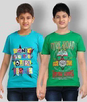 Dongli Pack of 2 Boys Cotton T-Shirt ( Multicolor )