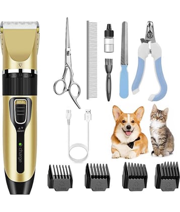 KRAMOX Rechargeable Cordless Dogs Cats Horse Grooming Clippers - Professional Pet Hair Clippers with Comb Guides for Dogs Cats Horses and Other House Animals Pet