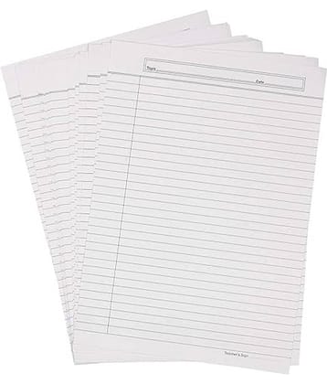 Eclet 90 GSM A4 Ruled Thick White Project Sheets (100 Sheets, Both Side Ruled) for Project/Assignment/Practical/Homework.B