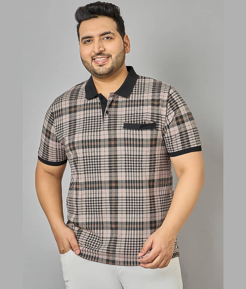 AUSTIVO Cotton Blend Regular Fit Checks Half Sleeves Men's Polo T Shirt - Multicolor ( Pack of 1 )