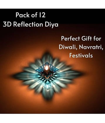 DHSMART Multicolor 3D Reflection Diya Mold Cleaner Block Diwali Decoration Items for Home Decor Reusable 12 no.s Pack of 10