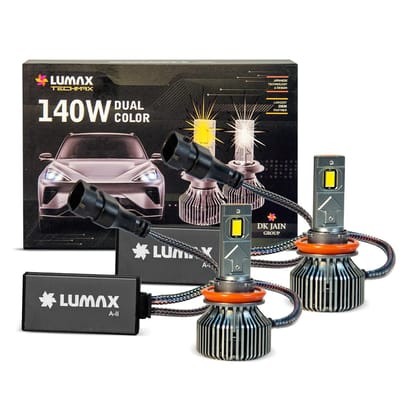 Lumax LED Auto Lamp H8 12V, 140W Set | Double Color | High Intensity | IP67 Waterproof | Long Life LED Technology
