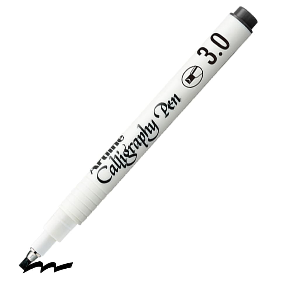 Artline Black Ink Calligraphy Pen of Writing Width 3.0 Pack of 12 | Popular Choice Among Artists & Calligraphers