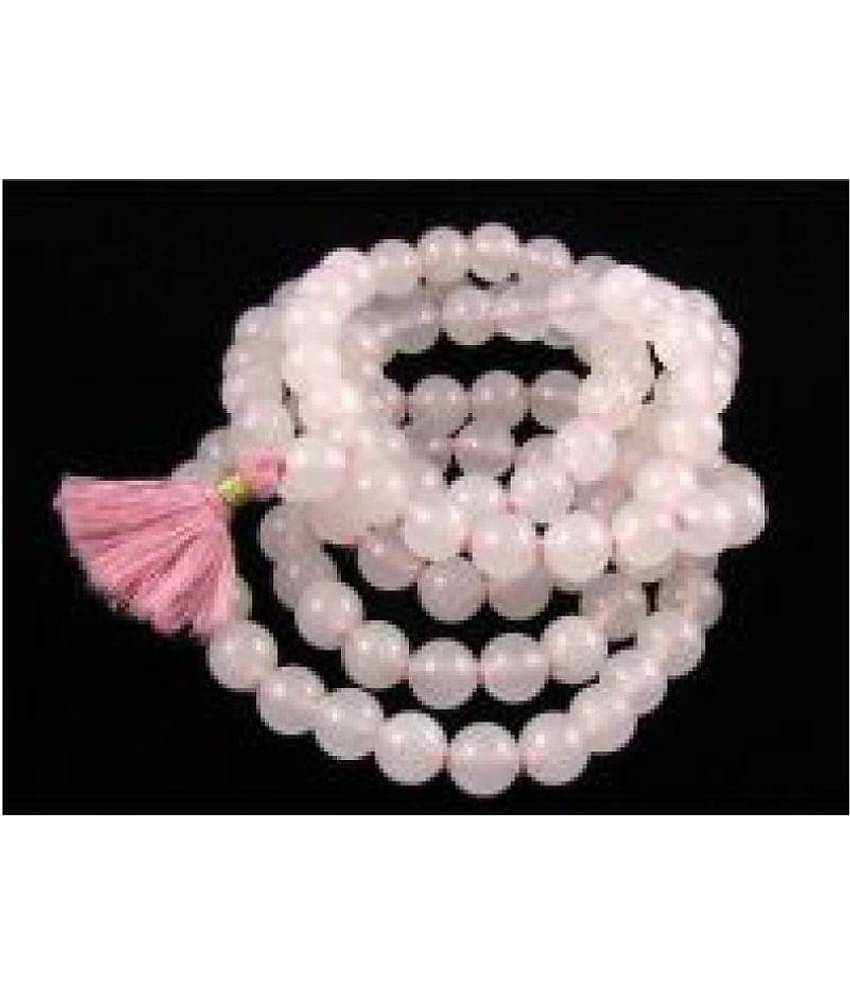 Yuvi Shoppe Rose quartz stone power mala for love and strength.