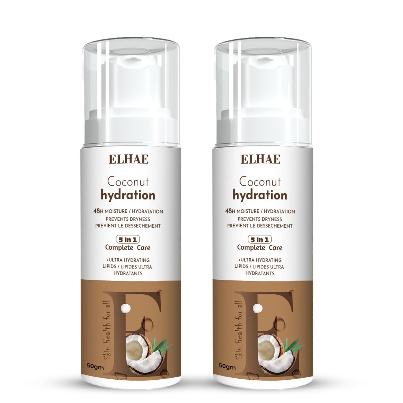 ELHAE Original Scent Dry Skin Lotion, Body and Hand Moisturizer for Long Lasting Skin Hydration, with HYDRALUCENCE blend and Coconut Esseence 50ml