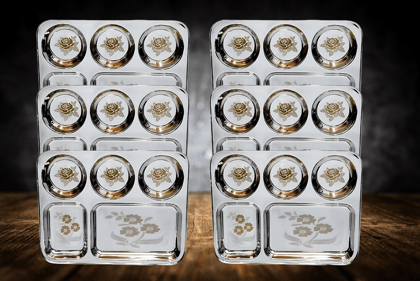 5 in 1 Lunch/Dinner/Bhojan Thali Pack  of 6