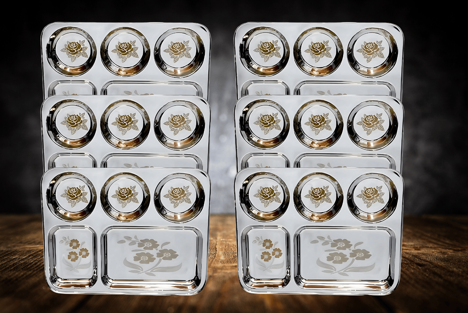 5 in 1 Lunch/Dinner/Bhojan Thali Pack of 6