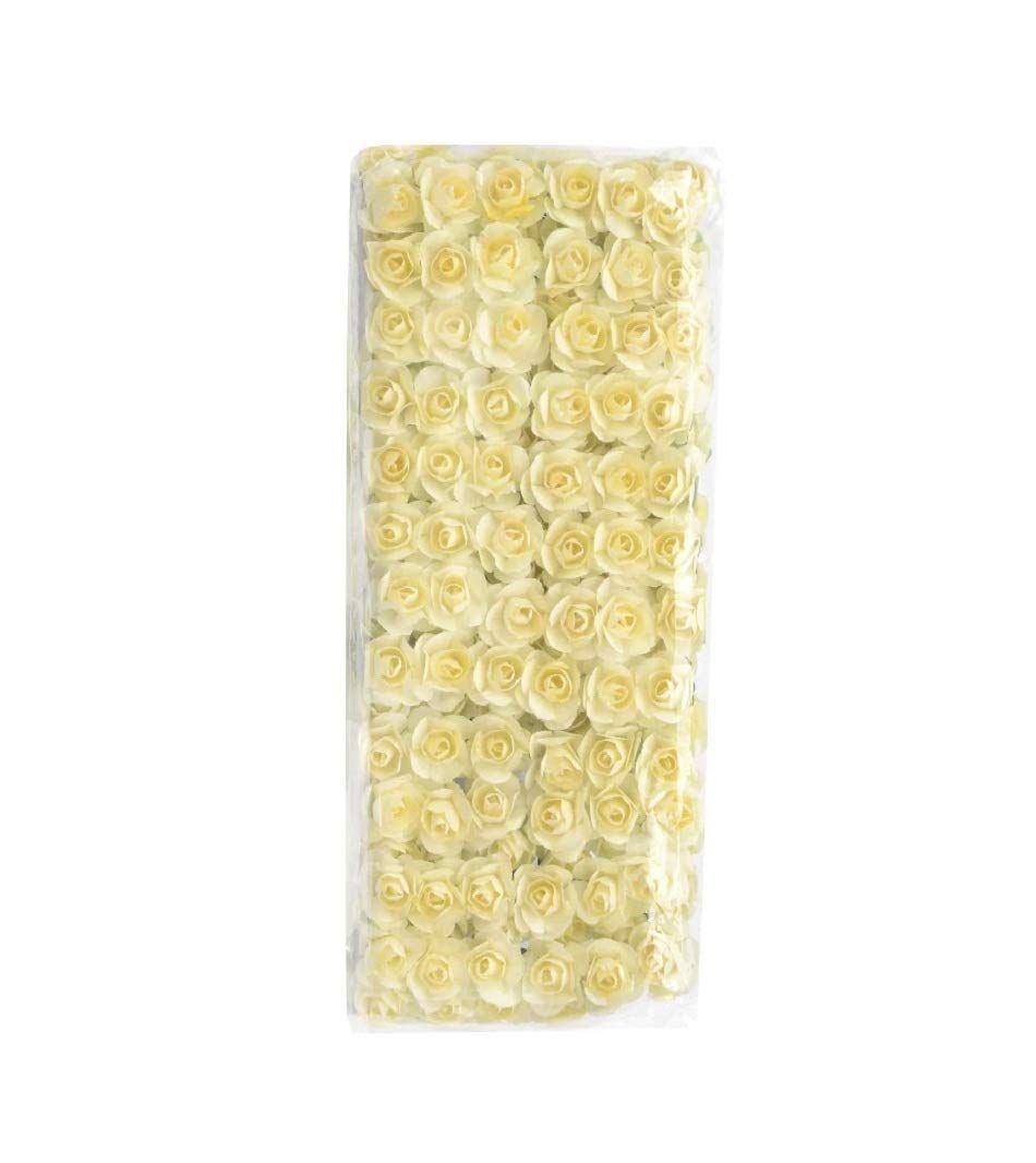 Nawani Tiny Artificial Flowers Cream Colour for Art and Craft Jewelry Tiara Making Pack of 120 Flowers