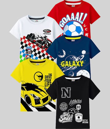 Kuchipoo Pack of 5 Boys Cotton Blend T-Shirt ( Multicolor7 )