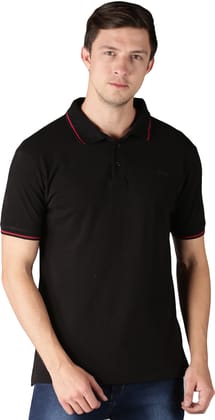 Pure Cotton Black Solid Polo
