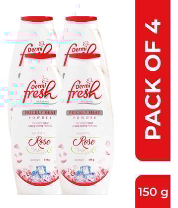 DERMIFRESH Rose Fragrance Talc 150 gm Pack of 4