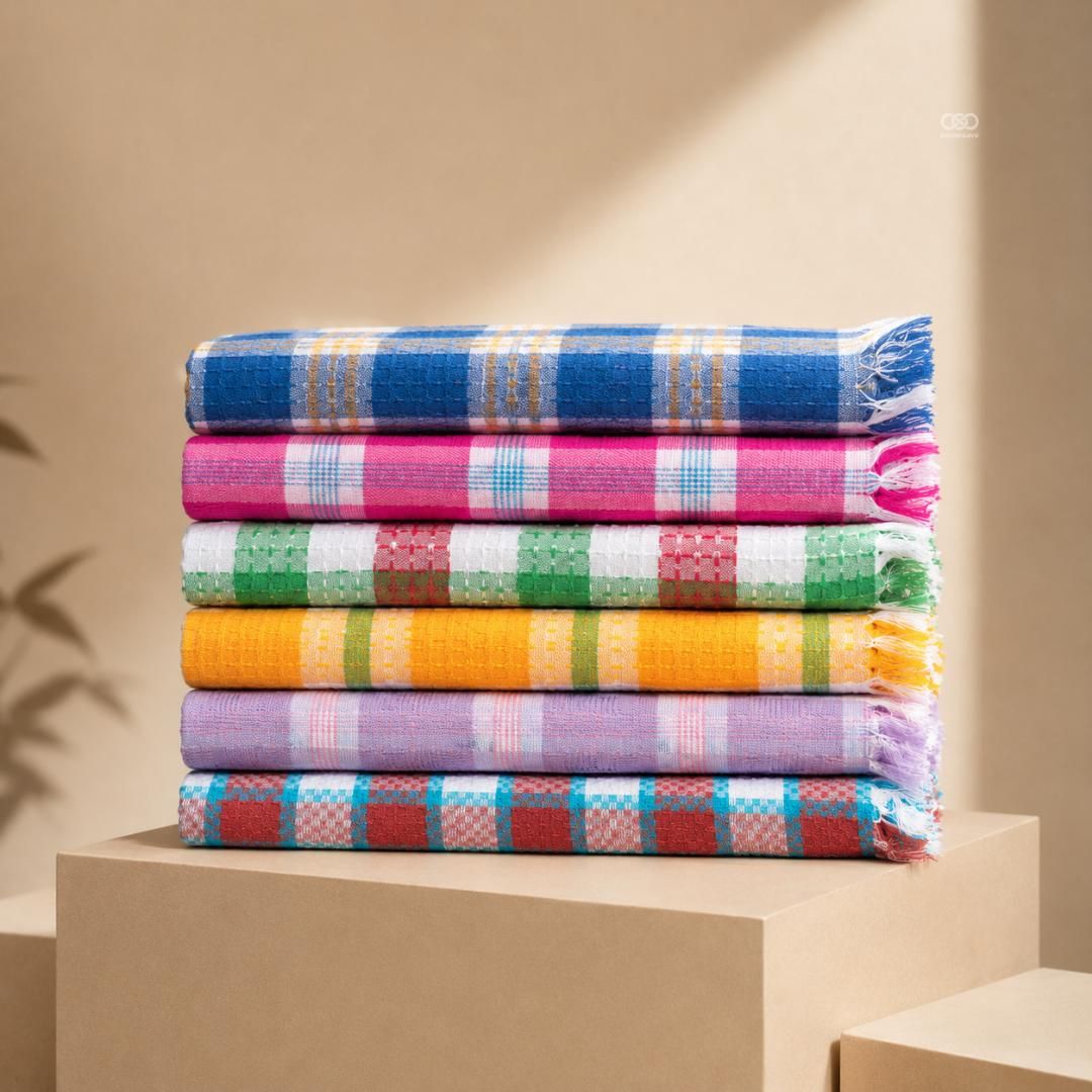 Multi Checks Woven Comfort Towels ( Pack of 6 )