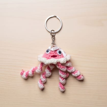 Handcrafted Crochet Jellyfish Keychain