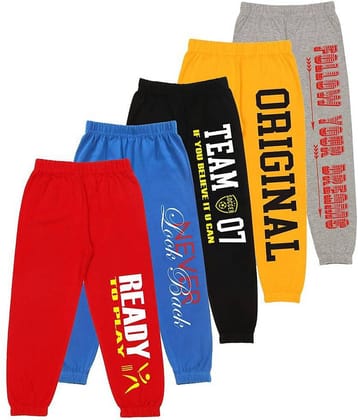 MIST N FOGG Pack of 5 Boys Cotton Blend Trackpant ( Multi )