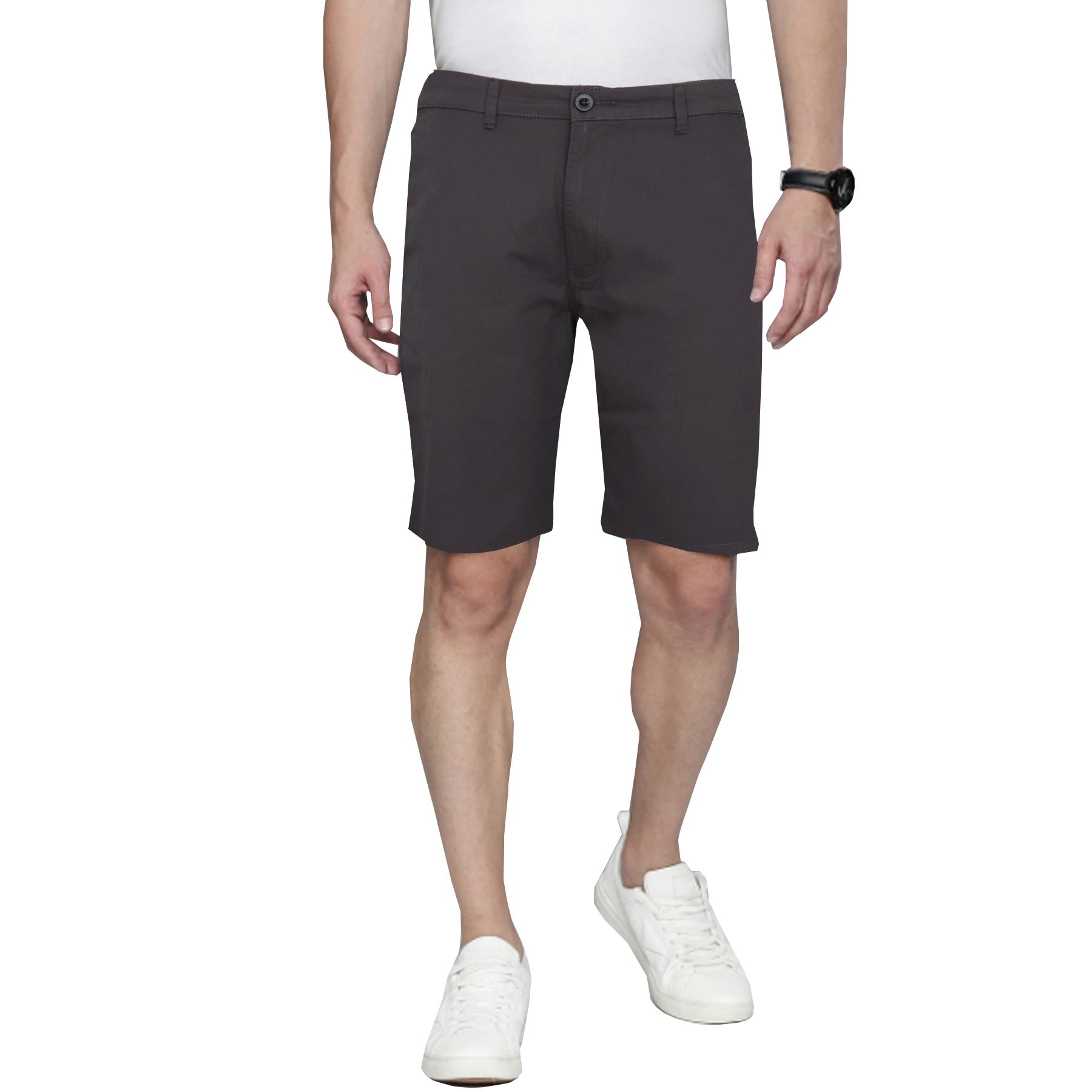 Cotton Brown Solid Shorts