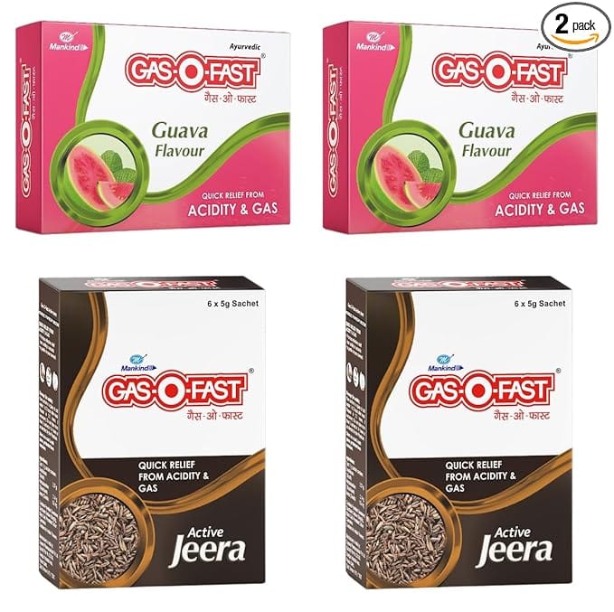GASOFast Ayurvedic Antacid (Guava 6sx 2 Jeera  6s x2 5 g each)  (Pack of 4)