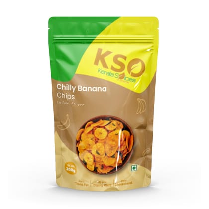Kerala Spices Chilly Banana Chips 200 gm | Spicy & Crispy Kerala Snack | Perfect for Tea-Time Munching Kerala Spices Chilly Banana Chips 200 gm | Spicy & Crispy Kerala Snack | Perfect for Tea-Time Munching