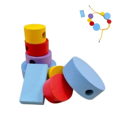 Zuvoy Bead & Build | Wooden Beads Toy for Kids Age 3+ | Montessori Sequencing & Counting Toy | Threading Game for Toddlers
