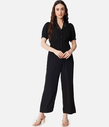 ALL WAYS YOU - Black Crepe Regular Fit Women's Jumpsuit ( Pack of 1 )