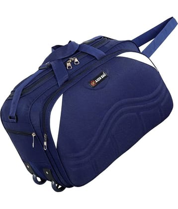 AXEN BAGS 50 Ltrs Navy Polyester Duffle Trolley