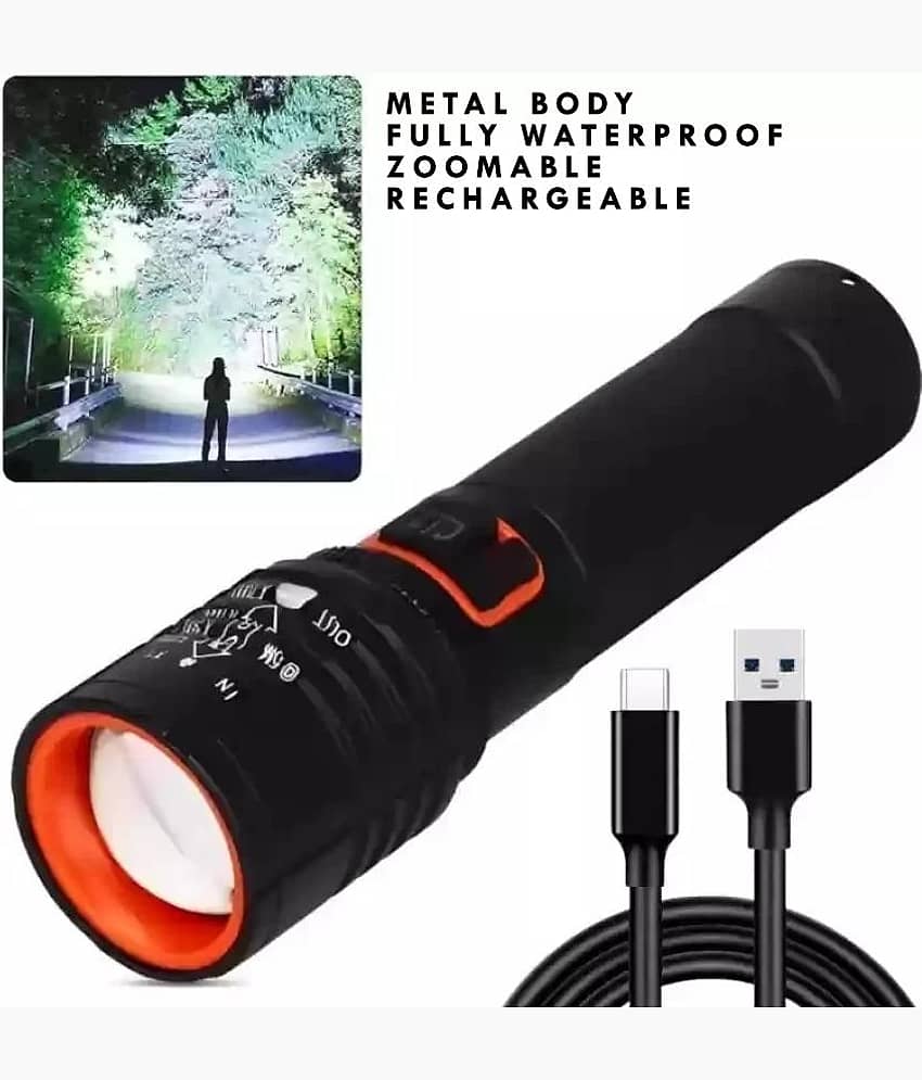 DAJUBHAI - 10W Rechargeable Flashlight Torch ( Pack of 1 )